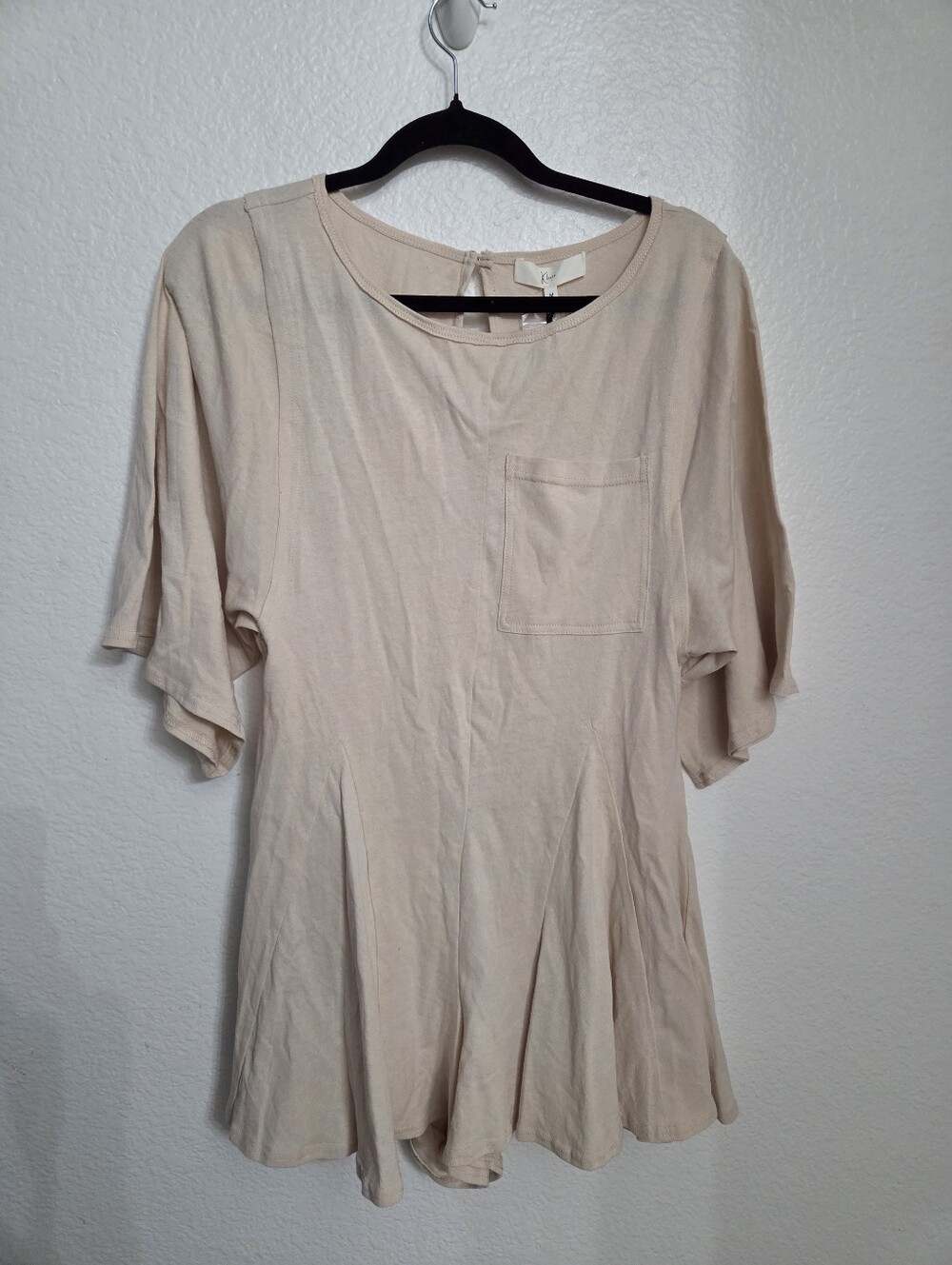 Klesis Button Back Short Romper Women's Size Medium Cotton